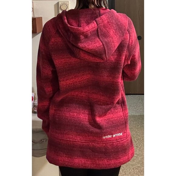 Under Armour Womens Full Zip Hooded Thick Magenta Fleece XL - Picture 3 of 5